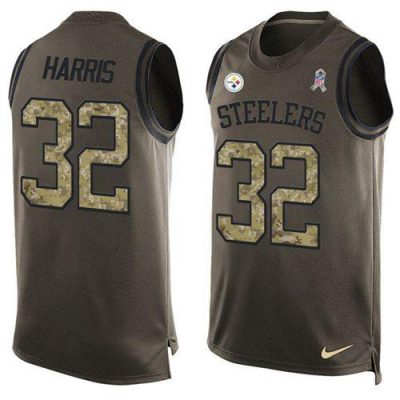 Nike Steelers #32 Franco Harris Green Stitched NFL Limited Salute To Service Tank Top Jersey