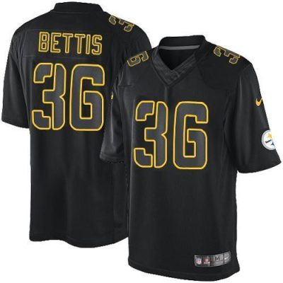 Nike Steelers #36 Jerome Bettis Black Stitched NFL Impact Limited Jersey