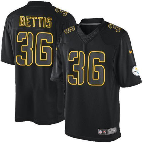 Nike Steelers #36 Jerome Bettis Black Stitched NFL Impact Limited Jersey