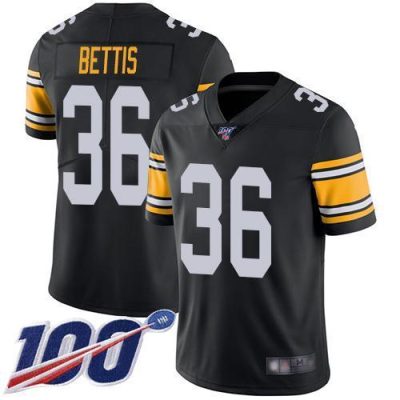 Nike Steelers #36 Jerome Bettis Black Alternate Stitched NFL 100th Season Vapor Limited Jersey