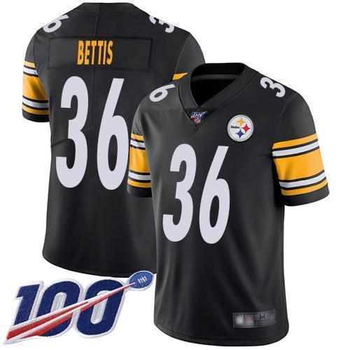 Nike Steelers #36 Jerome Bettis Black Team Color Stitched NFL 100th Season Vapor Limited Jersey
