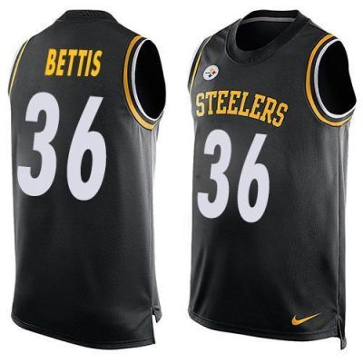 Nike Steelers #36 Jerome Bettis Black Team Color Stitched NFL Limited Tank Top Jersey