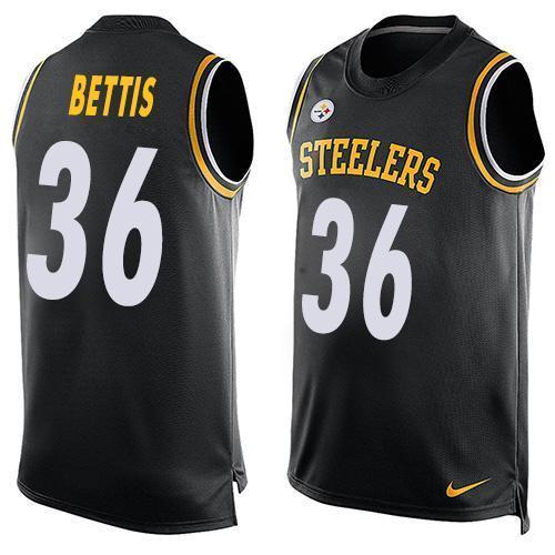 Nike Steelers #36 Jerome Bettis Black Team Color Stitched NFL Limited Tank Top Jersey