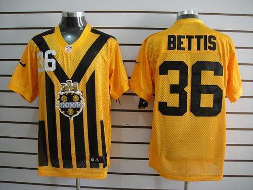 Nike Steelers #36 Jerome Bettis Gold 1933s Throwback Embroidered NFL Elite Jersey