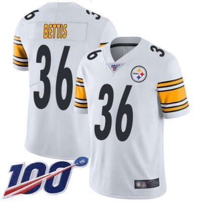 Nike Steelers #36 Jerome Bettis White Stitched NFL 100th Season Vapor Limited Jersey