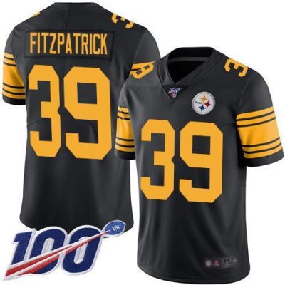 Nike Steelers #39 Minkah Fitzpatrick Black Stitched NFL Limited Rush 100th Season Jersey