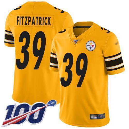 Nike Steelers #39 Minkah Fitzpatrick Gold Stitched NFL Limited Inverted Legend 100th Season Jersey
