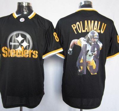 Nike Steelers #43 Troy Polamalu Black NFL Game All Star Fashion Jersey