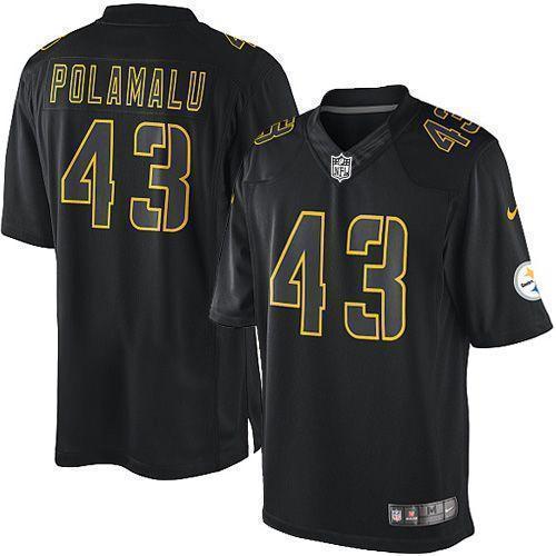 Nike Steelers #43 Troy Polamalu Black Stitched NFL Impact Limited Jersey