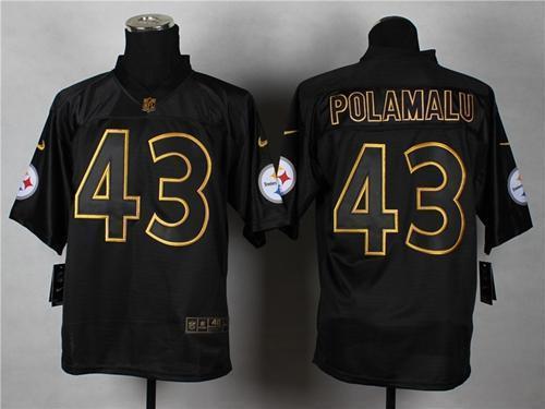 Nike Steelers #43 Troy Polamalu Black Gold No. Fashion Stitched NFL Elite Jersey