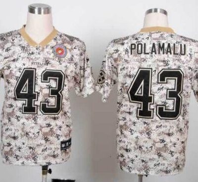Nike Steelers #43 Troy Polamalu Camo Stitched NFL Elite USMC Jersey