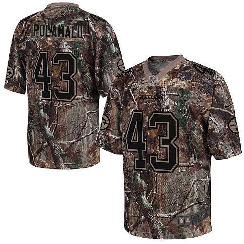 Nike Steelers #43 Troy Polamalu Camo Stitched NFL Realtree Elite Jersey