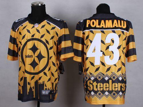 Nike Steelers #43 Troy Polamalu Gold Stitched NFL Elite Noble Fashion Jersey