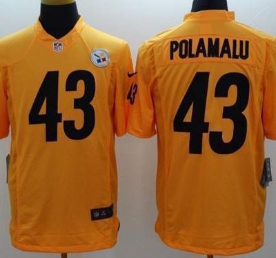 Nike Steelers #43 Troy Polamalu Gold Stitched NFL Limited Jersey