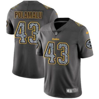 Nike Steelers #43 Troy Polamalu Gray Static Stitched NFL Vapor Untouchable Limited Jersey
