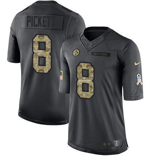 Nike Steelers #8 Kenny Pickett Black Stitched NFL Limited 2016 Salute To Service Jersey