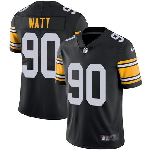 Nike Steelers #90 T. J. Watt Black Alternate Stitched NFL Vapor Untouchable Limited Jersey