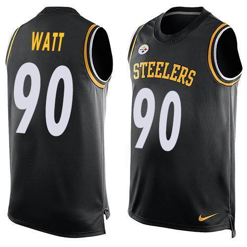 Nike Steelers #90 T. J. Watt Black Team Color Stitched NFL Limited Tank Top Jersey