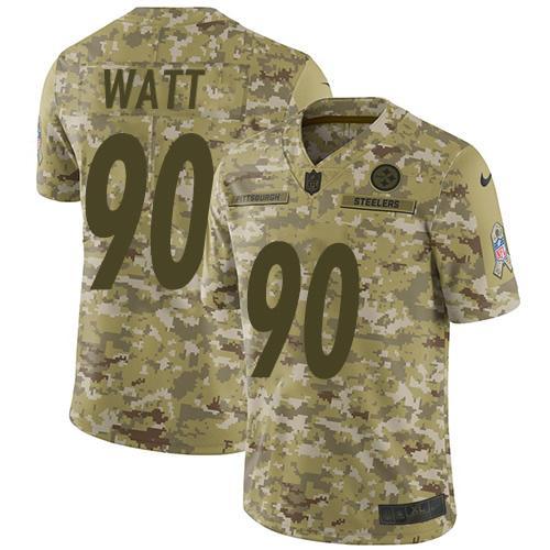 Nike Steelers #90 T. J. Watt Camo Stitched NFL Limited 2018 Salute To Service Jersey