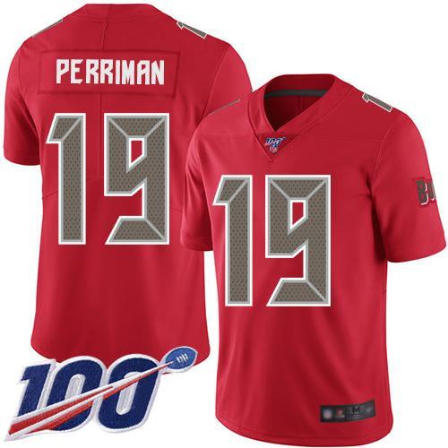 Nike Tampa Bay Buccaneers #19 Breshad Perriman Red Stitched NFL Limited Rush 100th Season Jersey