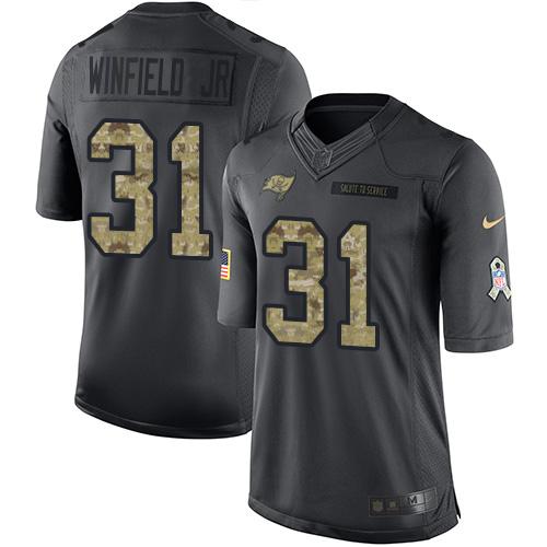 Nike Tampa Bay Buccaneers #31 Antoine Winfield Jr. Black Stitched NFL Limited 2016 Salute to Service Jersey