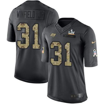 Nike Tampa Bay Buccaneers #31 Antoine Winfield Jr. Black Super Bowl LV Bound Stitched NFL Limited 2016 Salute to Service Jersey