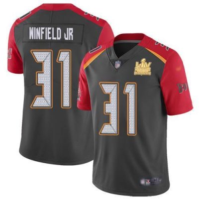 Nike Tampa Bay Buccaneers #31 Antoine Winfield Jr. Gray Super Bowl LV Champions Patch Stitched NFL Limited Inverted Legend Jersey