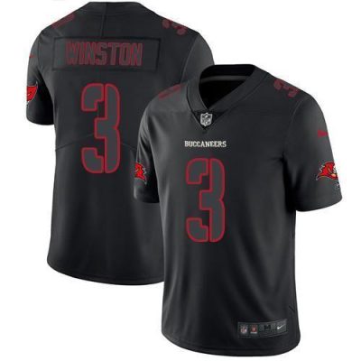 Nike Tampa Bay Buccaneers #3 Jameis Winston Black Stitched NFL Limited Rush Impact Jersey