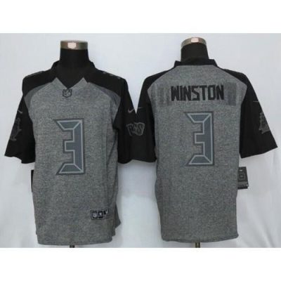 Nike Tampa Bay Buccaneers #3 Jameis Winston Gray Stitched NFL Limited Gridiron Gray Jersey