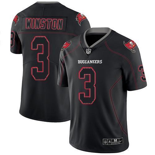 Nike Tampa Bay Buccaneers #3 Jameis Winston Lights Out Black Stitched NFL Limited Rush Jersey