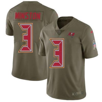 Nike Tampa Bay Buccaneers #3 Jameis Winston Olive Stitched NFL Limited 2017 Salute to Service Jersey