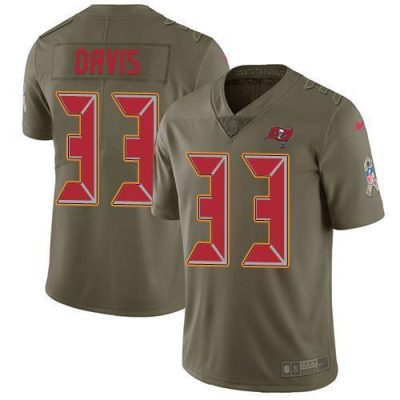 Nike Tampa Bay Buccaneers #33 Carlton Davis III Olive Stitched NFL Limited 2017 Salute to Service Jersey