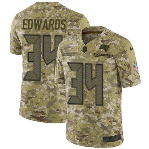 Nike Tampa Bay Buccaneers #34 Mike Edwards Camo Stitched NFL Limited 2018 Salute To Service Jersey