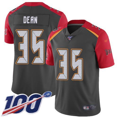 Nike Tampa Bay Buccaneers #35 Jamel Dean Gray Stitched NFL Limited Inverted Legend 100th Season Jersey