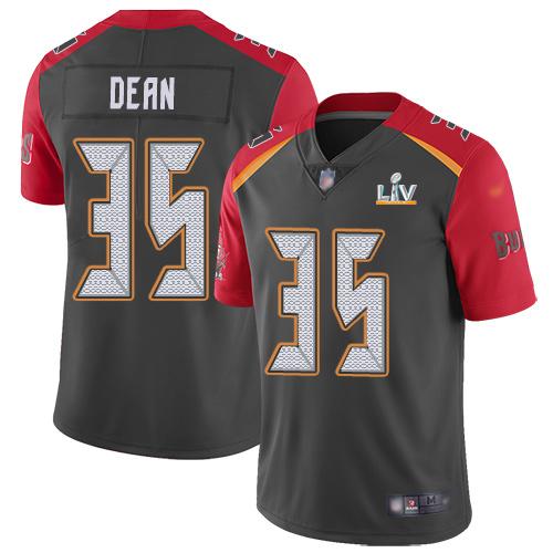 Nike Tampa Bay Buccaneers #35 Jamel Dean Gray Super Bowl LV Bound Stitched NFL Limited Inverted Legend Jersey