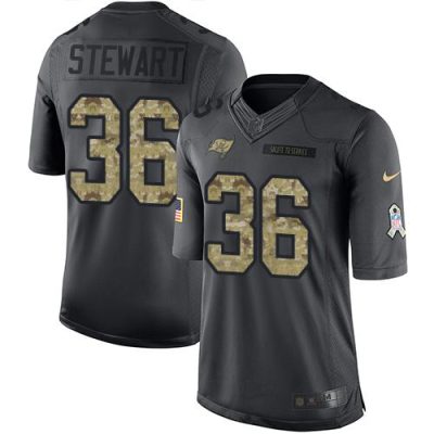 Nike Tampa Bay Buccaneers #36 M.J. Stewart Black Stitched NFL Limited 2016 Salute to Service Jersey
