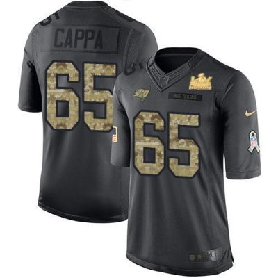 Nike Tampa Bay Buccaneers #65 Alex Cappa Black Super Bowl LV Champions Patch NFL Limited 2016 Salute to Service Jersey