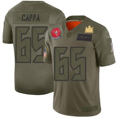Nike Tampa Bay Buccaneers #65 Alex Cappa Camo Super Bowl LV Champions Patch Stitched NFL Limited 2019 Salute To Service Jersey