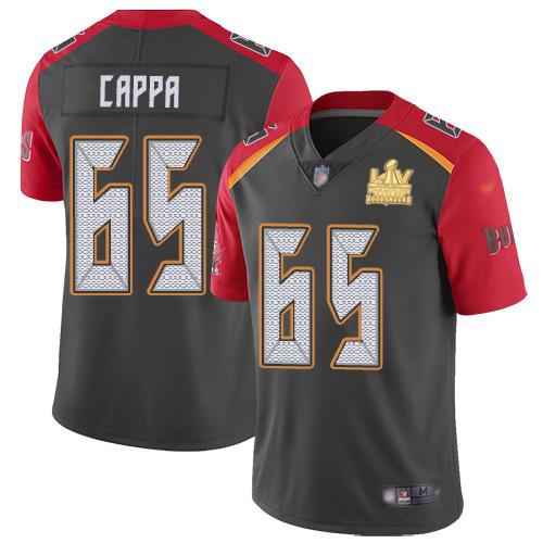 Nike Tampa Bay Buccaneers #65 Alex Cappa Gray Super Bowl LV Champions Patch Stitched NFL Limited Inverted Legend Jersey