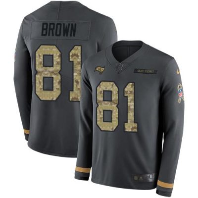 Nike Tampa Bay Buccaneers #81 Antonio Brown Anthracite Salute to Service Stitched NFL Limited Therma Long Sleeve Jersey