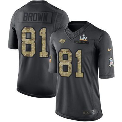 Nike Tampa Bay Buccaneers #81 Antonio Brown Black Super Bowl LV Bound Stitched NFL Limited 2016 Salute to Service Jersey