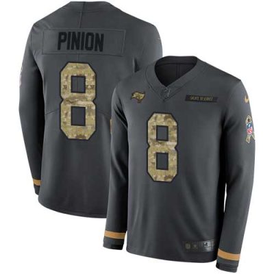 Nike Tampa Bay Buccaneers #8 Bradley Pinion Anthracite Salute to Service Stitched NFL Limited Therma Long Sleeve Jersey