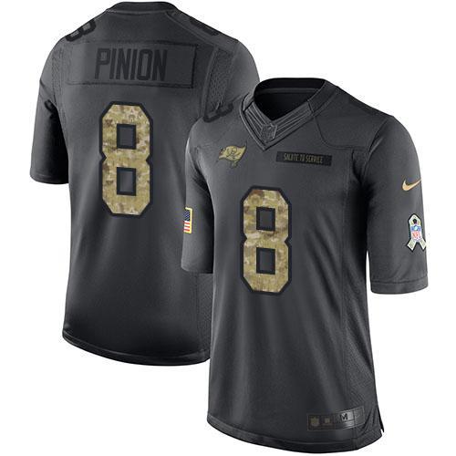 Nike Tampa Bay Buccaneers #8 Bradley Pinion Black Stitched NFL Limited 2016 Salute to Service Jersey