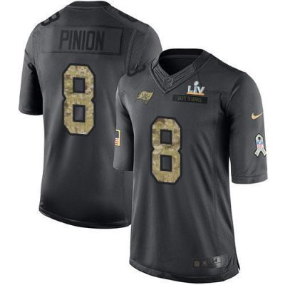 Nike Tampa Bay Buccaneers #8 Bradley Pinion Black Super Bowl LV Bound Stitched NFL Limited 2016 Salute to Service Jersey