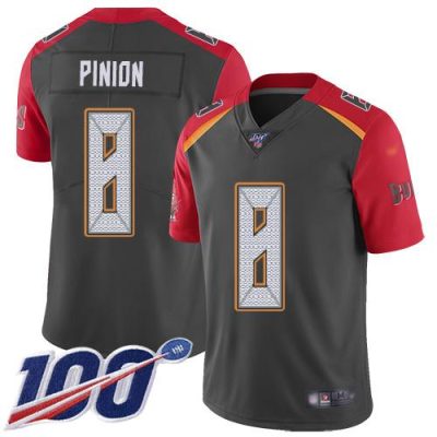 Nike Tampa Bay Buccaneers #8 Bradley Pinion Gray Stitched NFL Limited Inverted Legend 100th Season Jersey