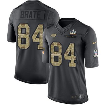 Nike Tampa Bay Buccaneers #84 Cameron Brate Black Super Bowl LV Bound Stitched NFL Limited 2016 Salute to Service Jersey