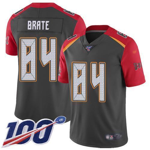 Nike Tampa Bay Buccaneers #84 Cameron Brate Gray Stitched NFL Limited Inverted Legend 100th Season Jersey
