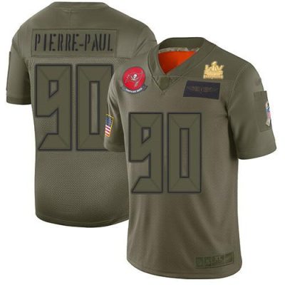 Nike Tampa Bay Buccaneers #90 Jason Pierre-Paul Camo Super Bowl LV Champions Patch Stitched NFL Limited 2019 Salute To Service Jersey