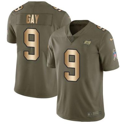 Nike Tampa Bay Buccaneers #9 Matt Gay Olive/Gold Stitched NFL Limited 2017 Salute To Service Jersey