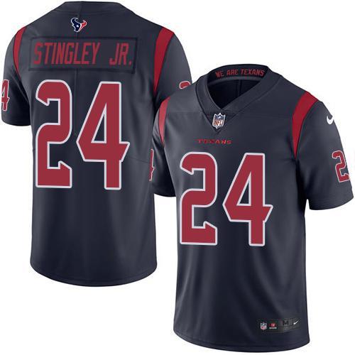 Nike Texans #24 Derek Stingley Jr. Navy Blue Stitched NFL Limited Rush Jersey